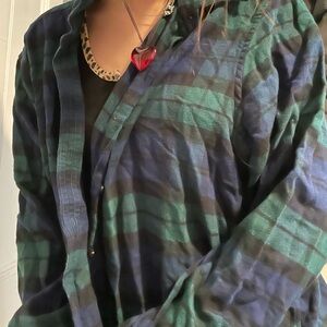 Blue and green flannel
